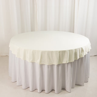 <strong>70" Round Premium Ivory Scuba Tablecloth</strong> <strong>70" Round Premium Ivory Scuba Tablecloth</strong>