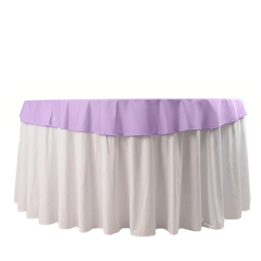 Purple table skirt with white base for events and parties