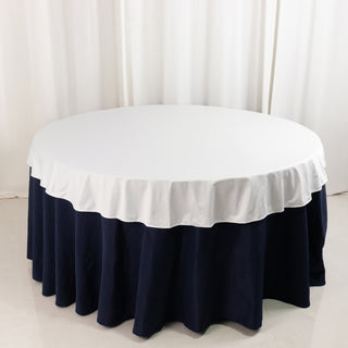 <strong>70" Round Premium White Scuba Tablecloth</strong> <strong>70" Round Premium White Scuba Tablecloth</strong>