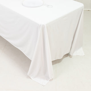 White tablecloth draped elegantly over a table