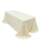 Scuba Rectangular 90x132inch Tablecloth Ivory with Rounded Corners – Seamless, Wrinkle Free