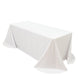 Scuba Rectangular 90x132inch Tablecloth White with Rounded Corners – Seamless, Wrinkle Free