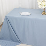 90x132inch Dusty Blue Premium Scuba Wrinkle Free Rectangular Tablecloth, Seamless Scuba Polyester