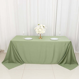 Experience Luxury and Convenience with the Dusty Sage Green Scuba Rectangular Tablecloth Experience Luxury and Convenience with the Dusty Sage Green Scuba Rectangular Tablecloth