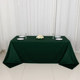 90x132inch Hunter Emerald Green Premium Scuba Wrinkle Free Rectangular Tablecloth, Seamless Scuba