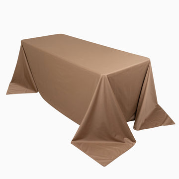 90"x132" Nude Premium Scuba Wrinkle Free Rectangular Tablecloth, Seamless Scuba Polyester Tablecloth