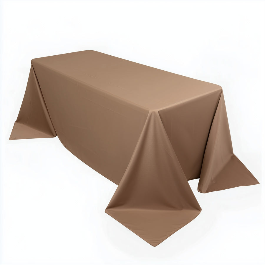90x132inch Nude Premium Scuba Wrinkle Free Rectangular Tablecloth, Seamless Scuba Polyester