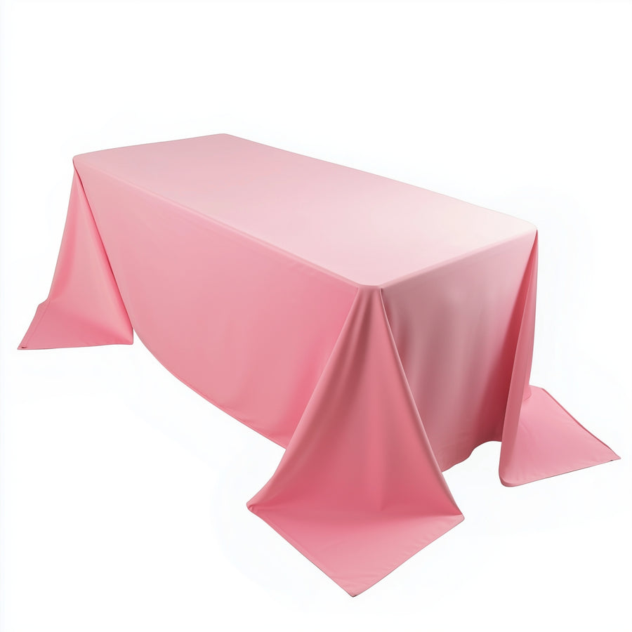 Pink Premium Scuba Wrinkle Free Rectangular Tablecloth, Seamless Scuba Polyester Tablecloth