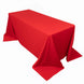 90x132inch Red Premium Scuba Wrinkle Free Rectangular Tablecloth, Seamless Scuba Polyester