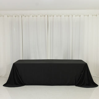 <strong>Black Scuba Polyester Tablecloth 90"x156" Rounded Corner Design</strong> <strong>Black Scuba Polyester Tablecloth 90"x156" Rounded Corner Design</strong>