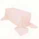 90x156inch Blush Premium Scuba Wrinkle Free Rectangular Tablecloth, Seamless Scuba Polyester