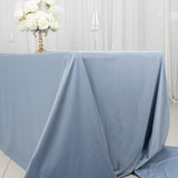 90x156inch Dusty Blue Premium Scuba Wrinkle Free Rectangular Tablecloth, Seamless Scuba Polyester