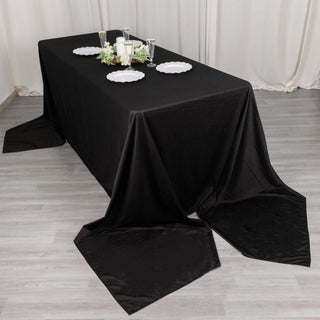 Black Premium Scuba Wrinkle Free Rectangular Tablecloth Black Premium Scuba Wrinkle Free Rectangular Tablecloth