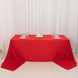 90x156inch Red Premium Scuba Wrinkle Free Rectangular Tablecloth, Seamless Scuba Polyester