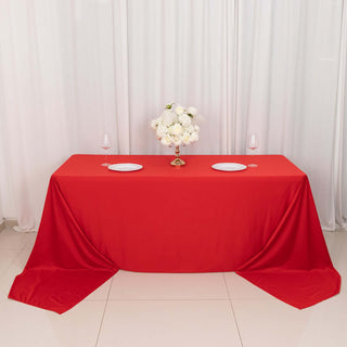 Red Premium Scuba Rectangular Tablecloth Red Premium Scuba Rectangular Tablecloth