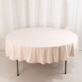 <strong>90" Round Blush Scuba Tablecloth</strong> <strong>90" Round Blush Scuba Tablecloth</strong>