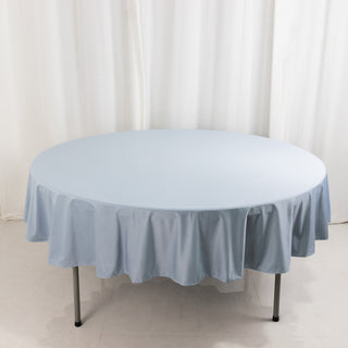 <strong>90" Round Dusty Blue Scuba Tablecloth</strong> <strong>90" Round Dusty Blue Scuba Tablecloth</strong>