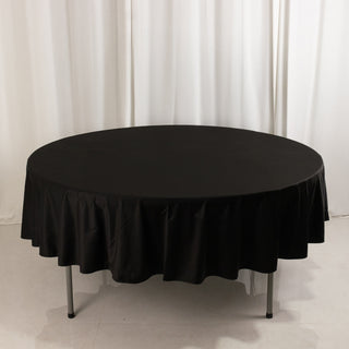 <strong>90" Round Black Scuba Tablecloth</strong> <strong>90" Round Black Scuba Tablecloth</strong>