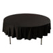 90" Black Premium Scuba Wrinkle Free Round Tablecloth, Scuba Polyester Tablecloth