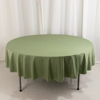 <strong>90" Round Dusty Sage Green Scuba Tablecloth</strong> <strong>90" Round Dusty Sage Green Scuba Tablecloth</strong>