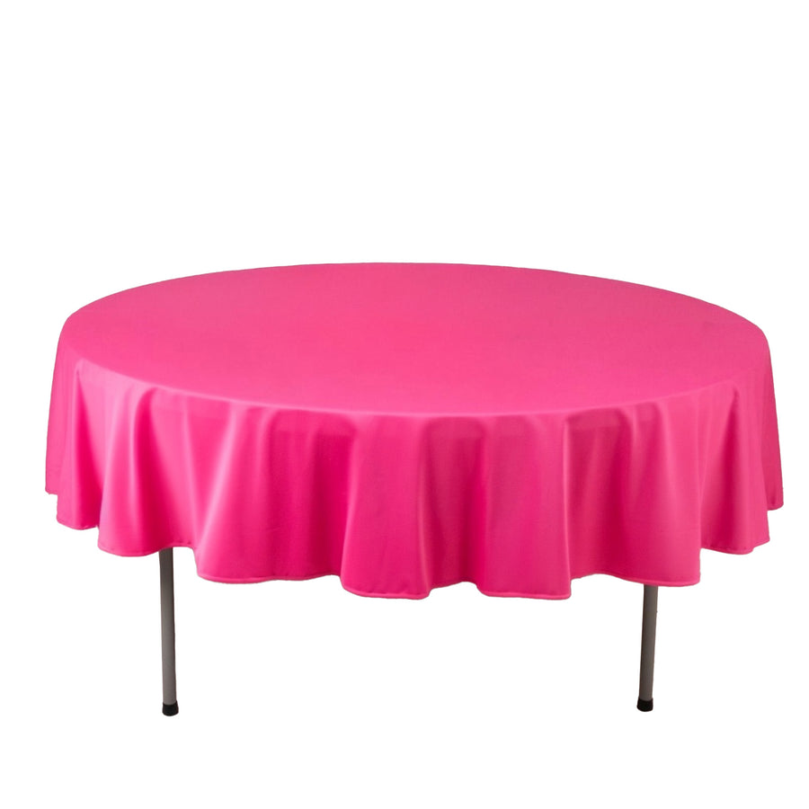 Round pink tablecloth for events and parties