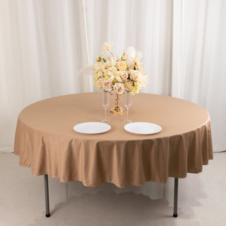 <strong>90" Round Nude Scuba Tablecloth</strong> <strong>90" Round Nude Scuba Tablecloth</strong>