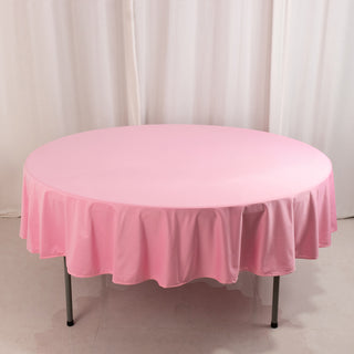 <strong>90" Round Pink Scuba Tablecloth</strong> <strong>90" Round Pink Scuba Tablecloth</strong>