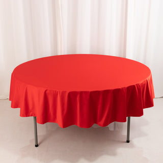 <strong>90" Round Red Scuba Tablecloth</strong> <strong>90" Round Red Scuba Tablecloth</strong>