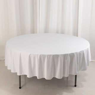 <strong>90" Round White Scuba Tablecloth</strong> <strong>90" Round White Scuba Tablecloth</strong>