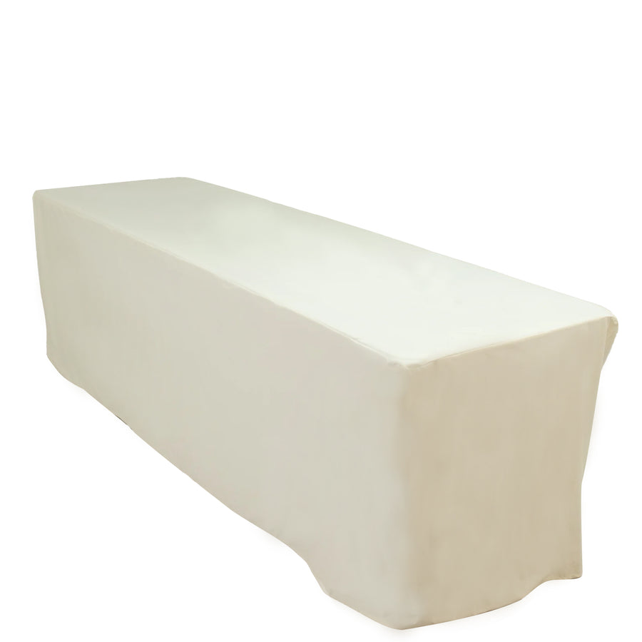 White table cover for rectangular tables, studio shot.