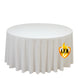 Fire Retardant Scuba Tablecloth – 120inch Round White, Wrinkle Free, Stain Resistant, Seamless