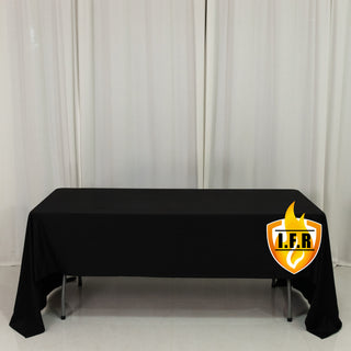 Black Scuba Polyester Fire Retardant Tablecloth Black Scuba Polyester Fire Retardant Tablecloth