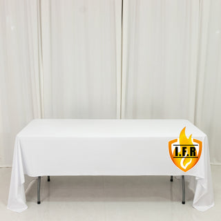 White Scuba Polyester Fire Retardant Tablecloth White Scuba Polyester Fire Retardant Tablecloth