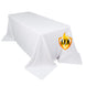 Fire Retardant Scuba Tablecloth 90x132inch Rectangle White Wrinkle Free Stain Resistant Seamless