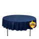Fire Retardant Scuba Tablecloth – 90inch Round Navy Blue, Wrinkle Free, Stain Resistant Polyester