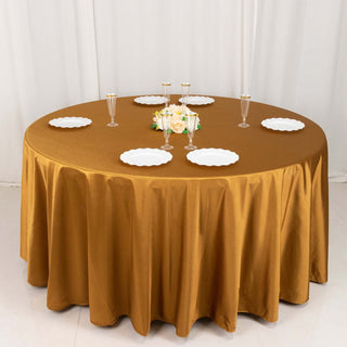 <strong>Enhance Your Dining Table with Shimmer Gold Premium Scuba Round Tablecloth</strong> <strong>Enhance Your Dining Table with Shimmer Gold Premium Scuba Round Tablecloth</strong>