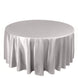 120inch Shimmer Silver Premium Scuba Round Tablecloth, Seamless Polyester Tablecloth