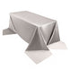 90x156inch Shimmer Silver Premium Scuba Rectangle Tablecloth, Wrinkle Free Seamless Polyester