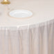 120inch Shiny Beige Round Polyester Tablecloth With Shimmer Sequin Dots