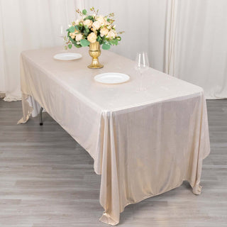 Beige Shimmer Sequin Dots Polyester Tablecloth Beige Shimmer Sequin Dots Polyester Tablecloth