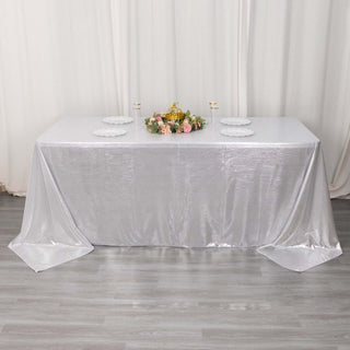 Captivating Silver Shimmer Sequin Dots Polyester Tablecloth Captivating Silver Shimmer Sequin Dots Polyester Tablecloth