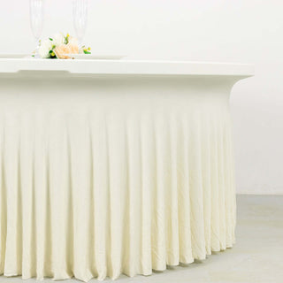 <strong>Premium Ivory Round 60 in Round Tablecloth With Ruffles</strong> <strong>Premium Ivory Round 60 in Round Tablecloth With Ruffles</strong>