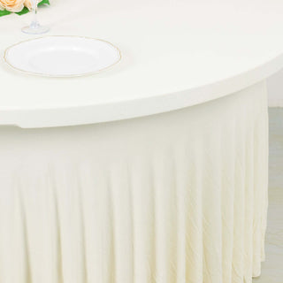 Premium Ivory Spandex Round Table Cover Premium Ivory Spandex Round Table Cover