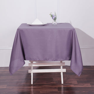 Add a Touch of Elegance with the 54"x54" Violet Amethyst Square Seamless Polyester Tablecloth