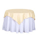 54"x54" Beige Square Polyester Table Overlay