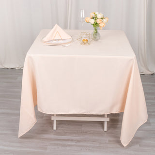 Elevate Your Event with the Blush Premium Seamless Polyester Square Tablecloth