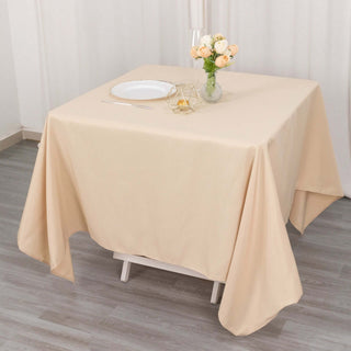 Create Unforgettable Moments with the Beige Premium Polyester Square Tablecloth Create Unforgettable Moments with the Beige Premium Polyester Square Tablecloth