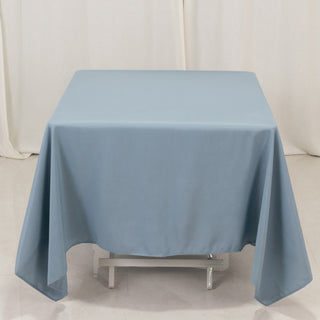 <strong>Elegant Dusty Blue Polyester Square Tablecloth</strong> <strong>Elegant Dusty Blue Polyester Square Tablecloth</strong>