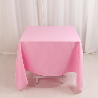 <strong>Elegant Pink Polyester Square Tablecloth</strong> <strong>Elegant Pink Polyester Square Tablecloth</strong>