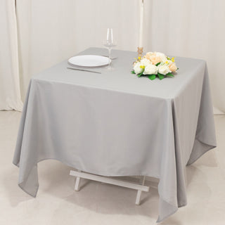 <strong>Fancy Silver Polyester Tablecloth</strong> <strong>Fancy Silver Polyester Tablecloth</strong>